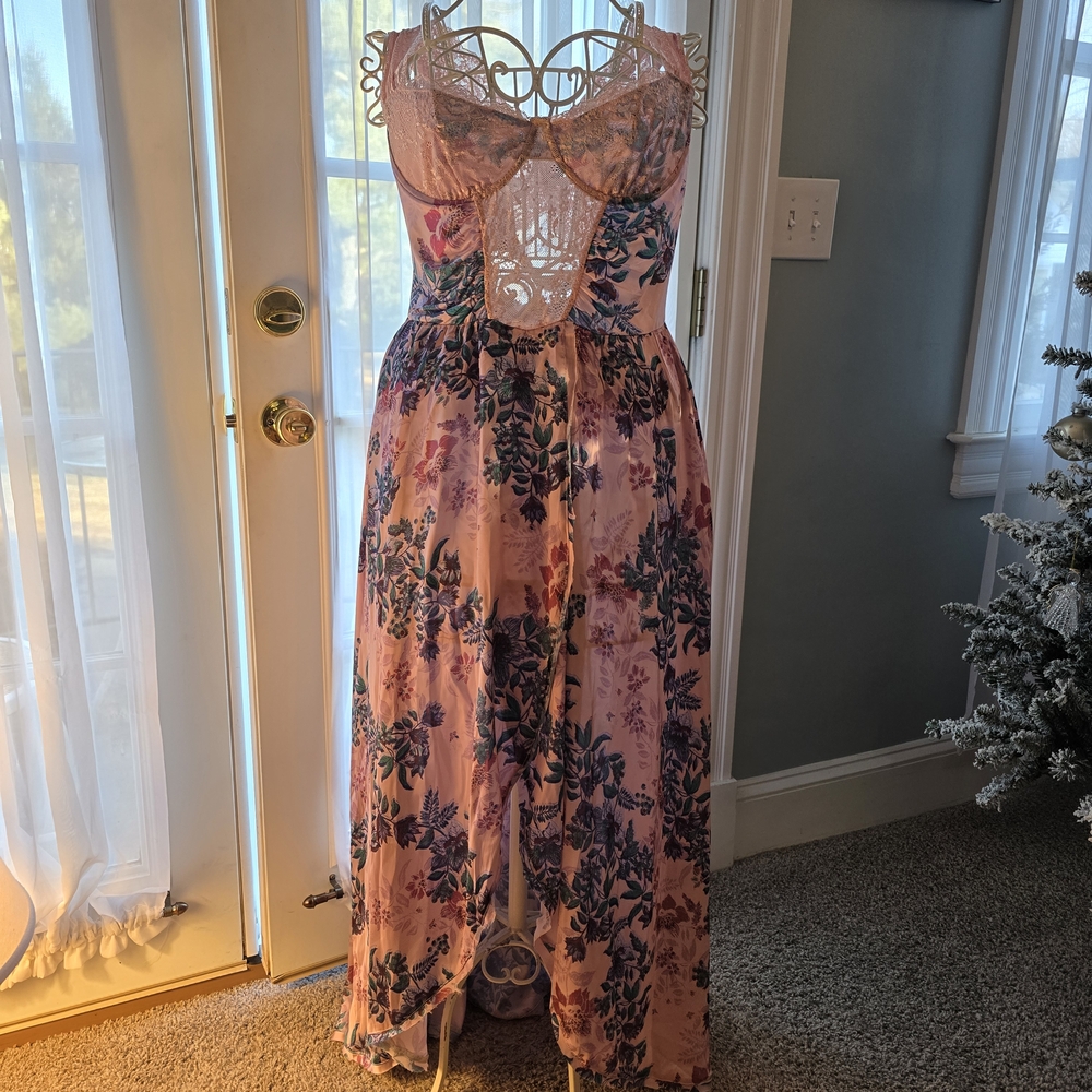NWT Free People Size XL Floral Lace Pink and Purple Nightgown